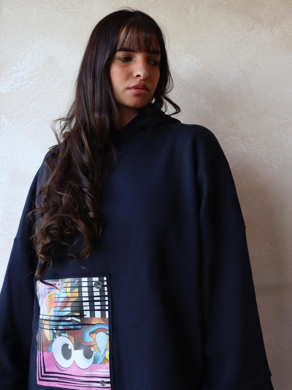 navy blue oversized hoodie