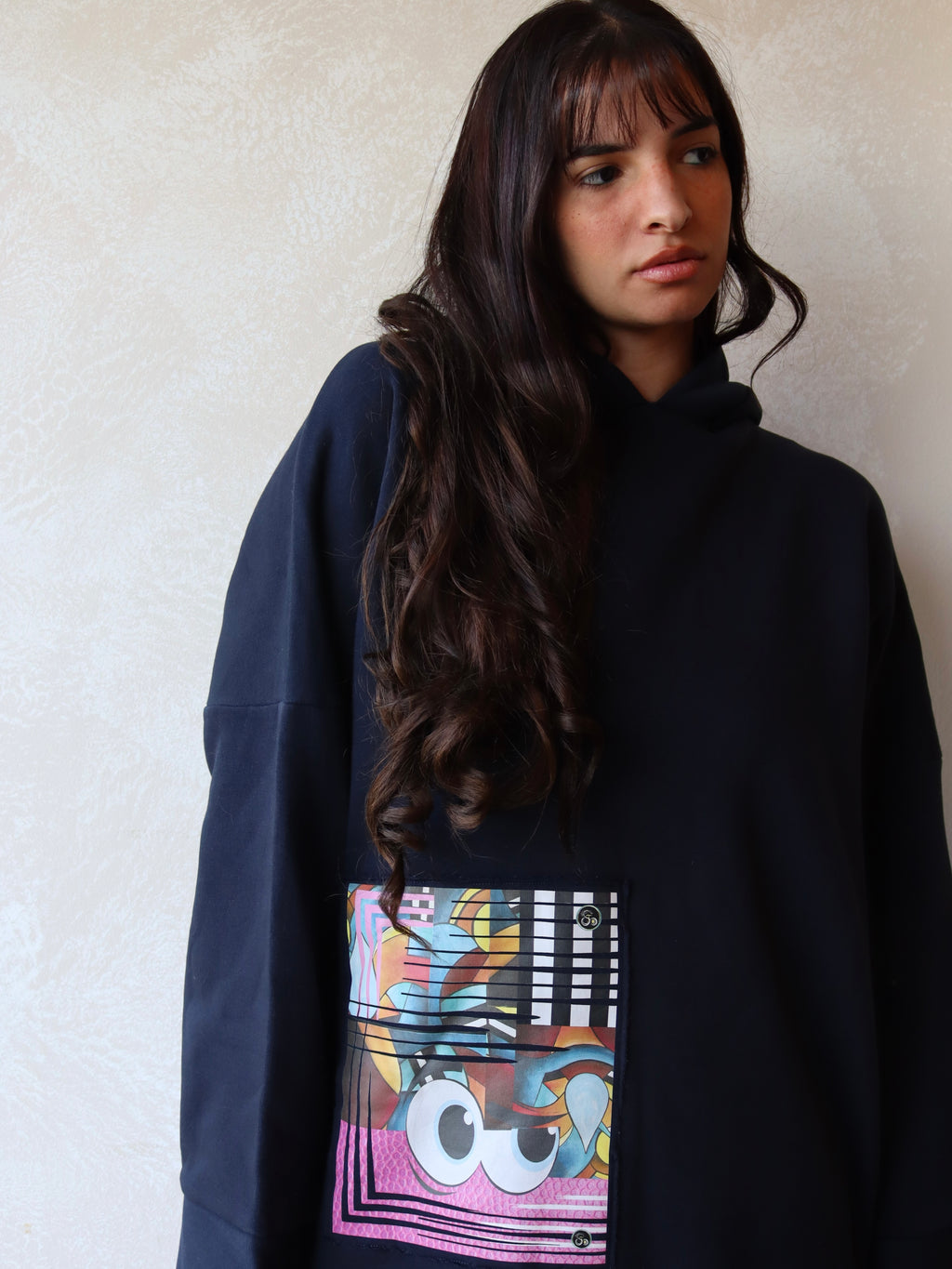 navy blue oversized hoodie