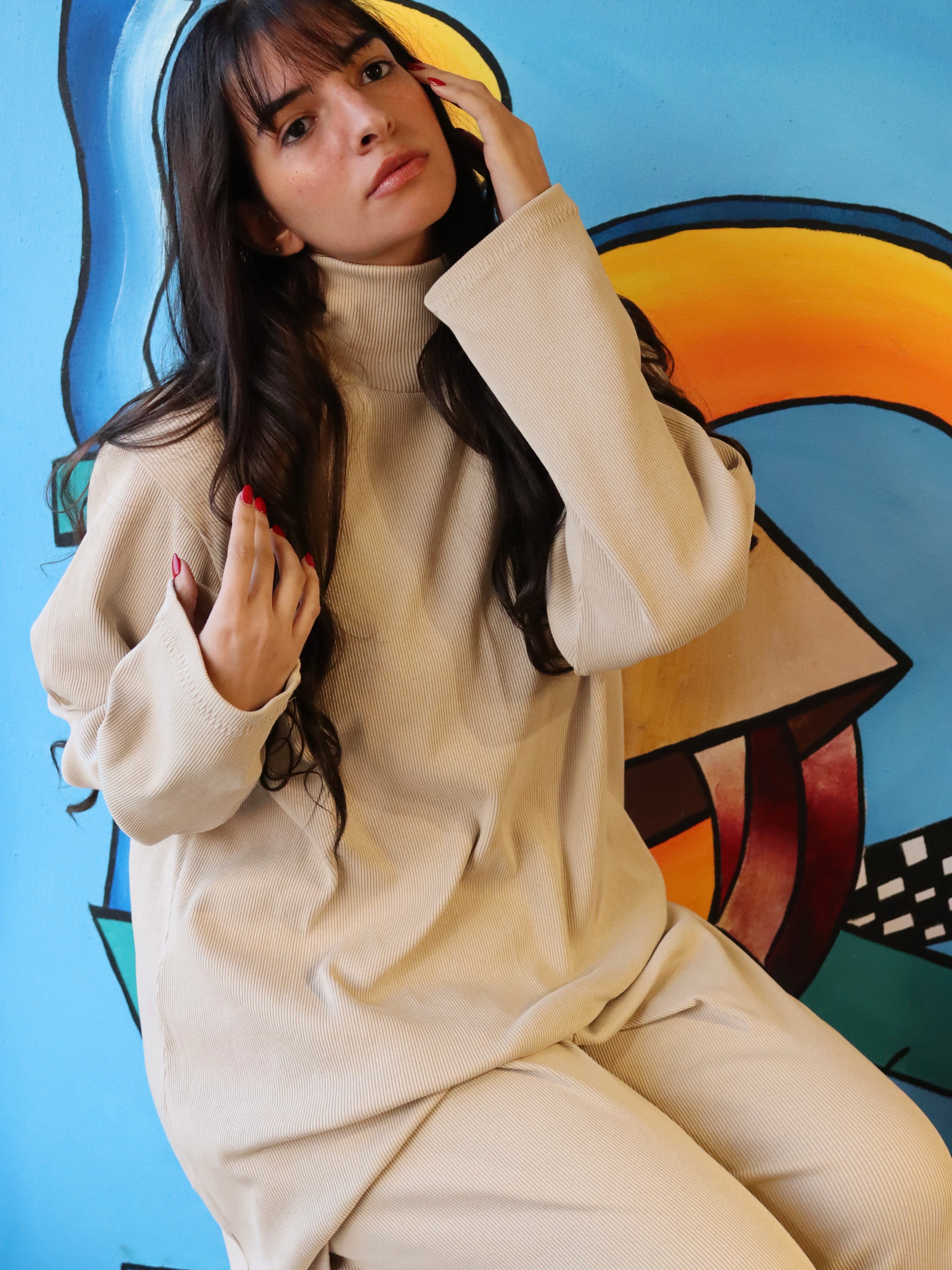 our oversized set in beige color