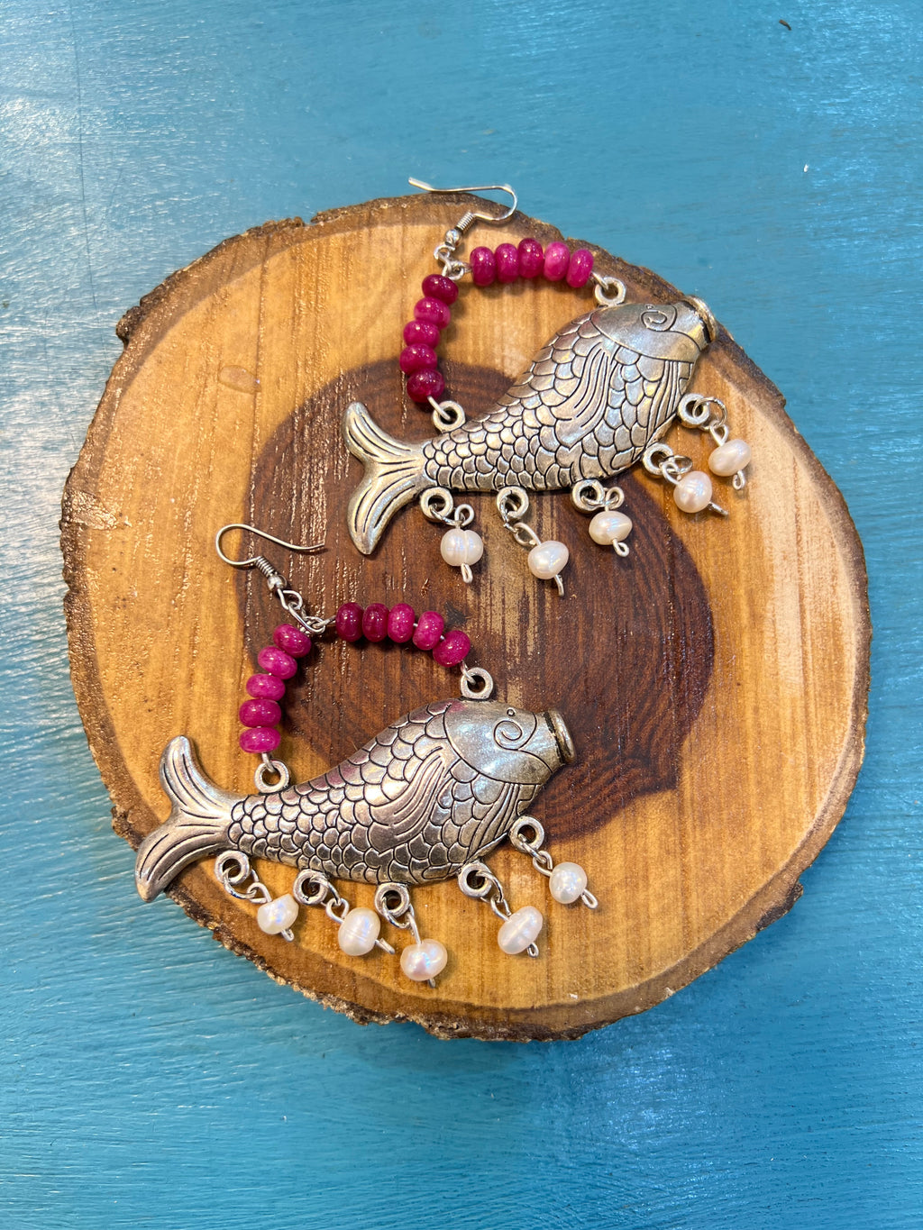 silver fish earrings | J240