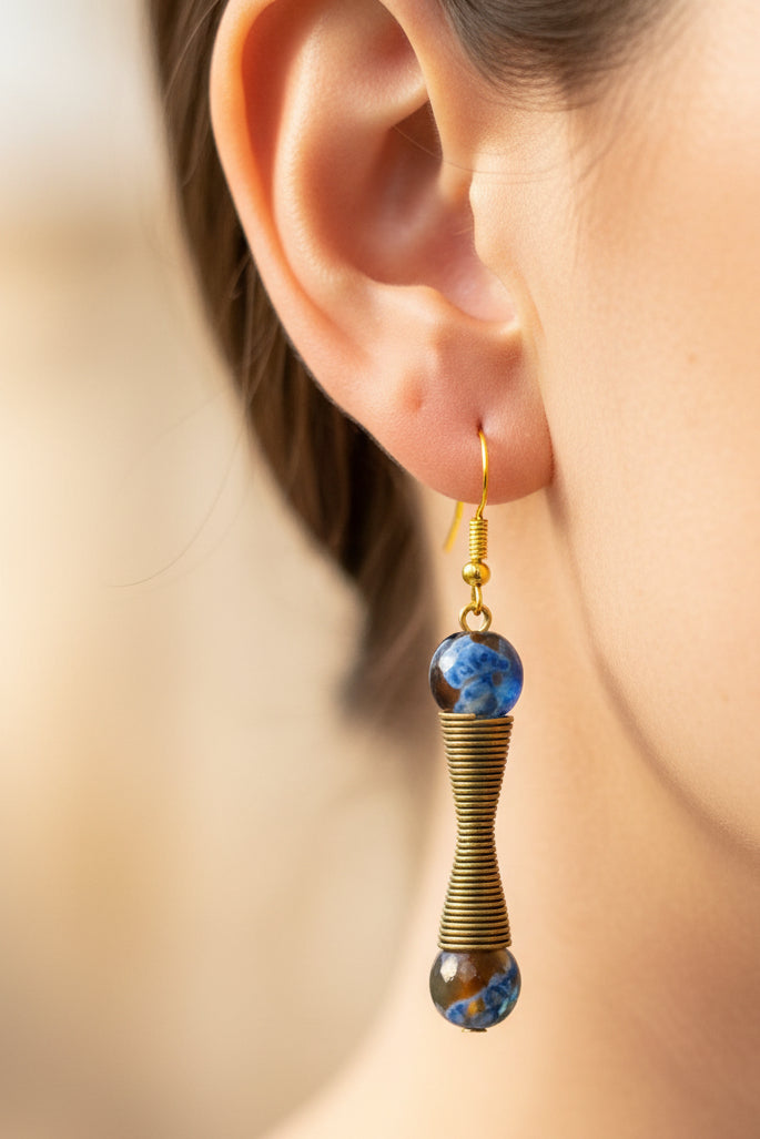 blue agate earrings | J242