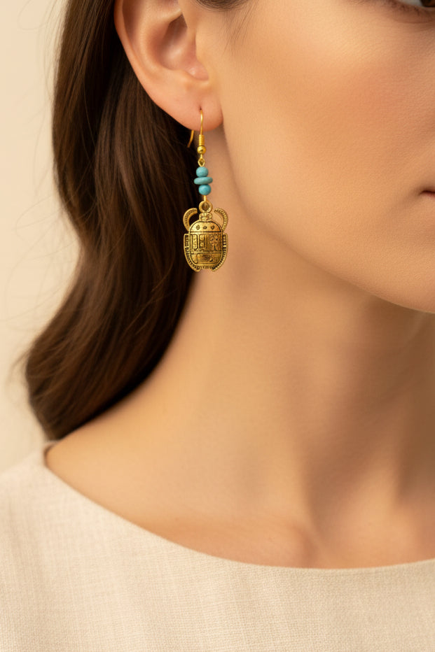 golden scarab earrings | J230