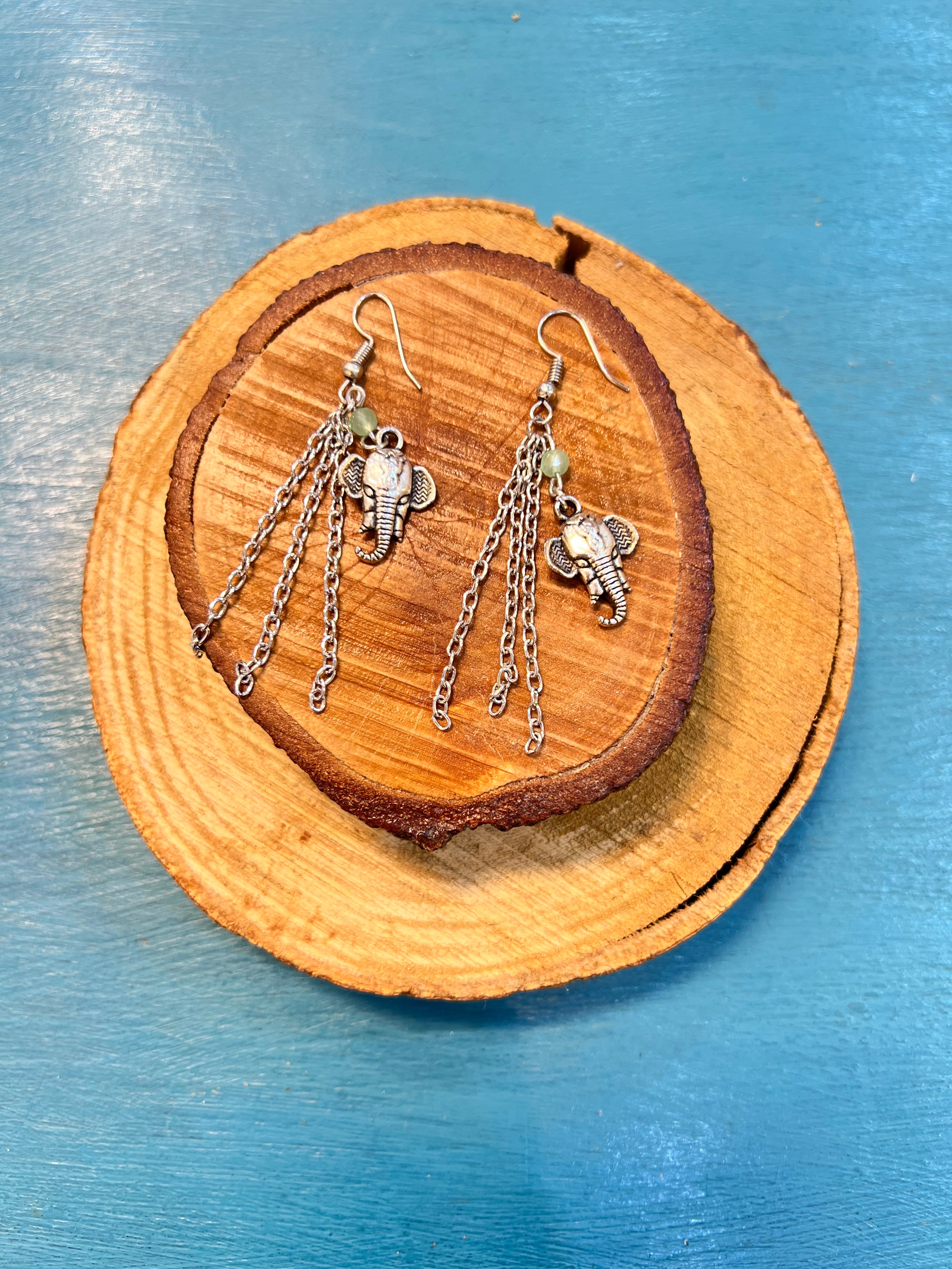 silver chain earrings | J219