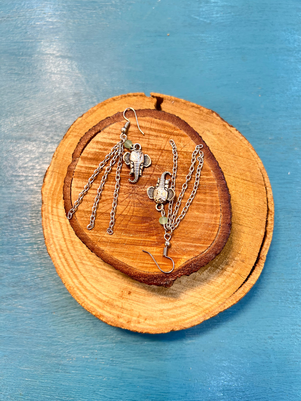 silver chain earrings | J219