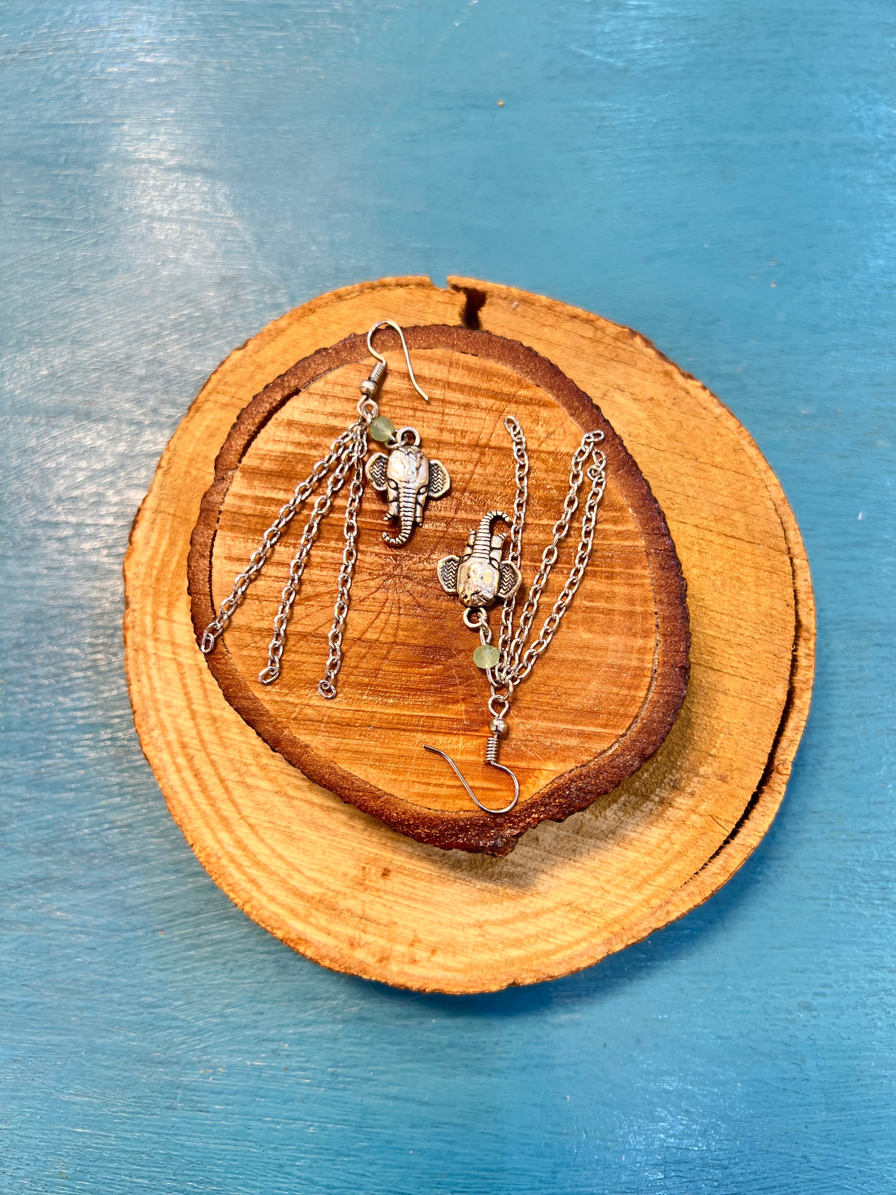 silver chain earrings | J219