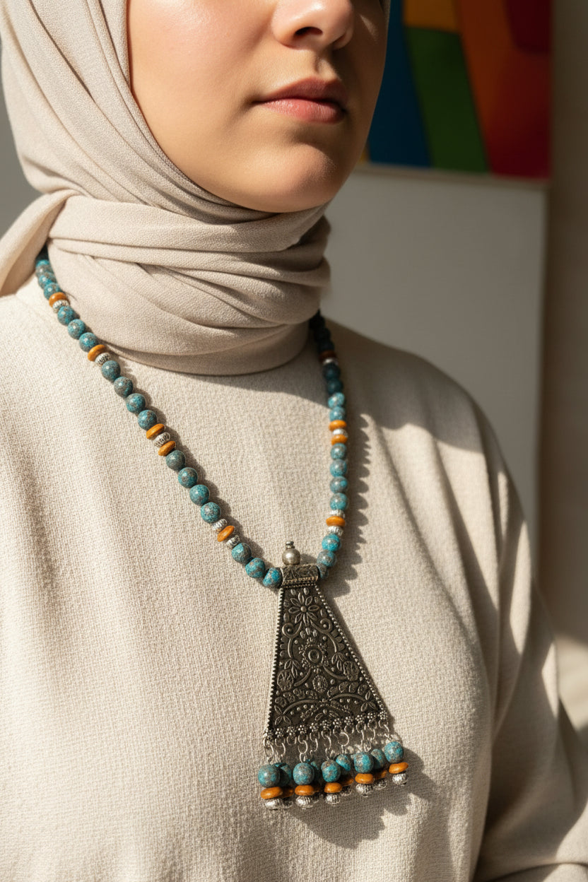 Turquoise Boho Necklace | J258