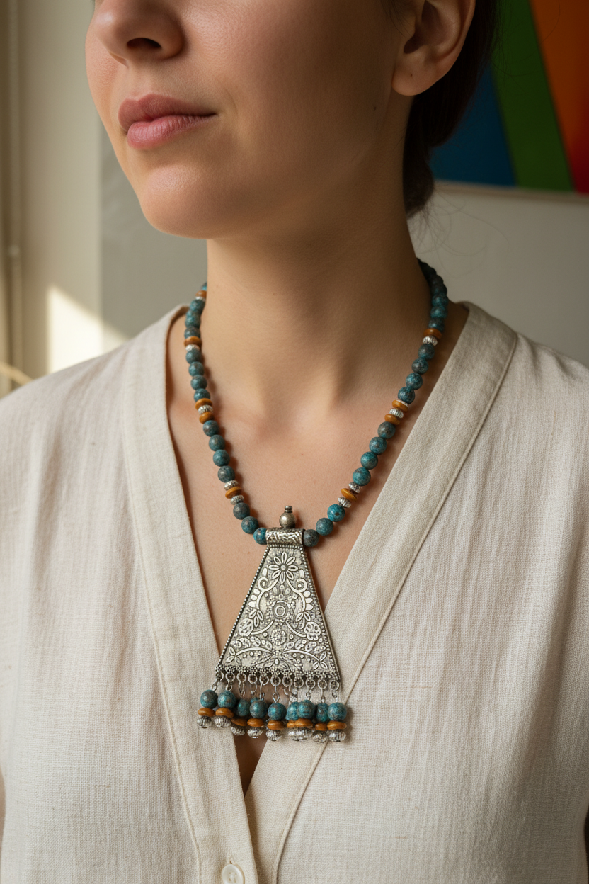 Turquoise Boho Necklace | J258