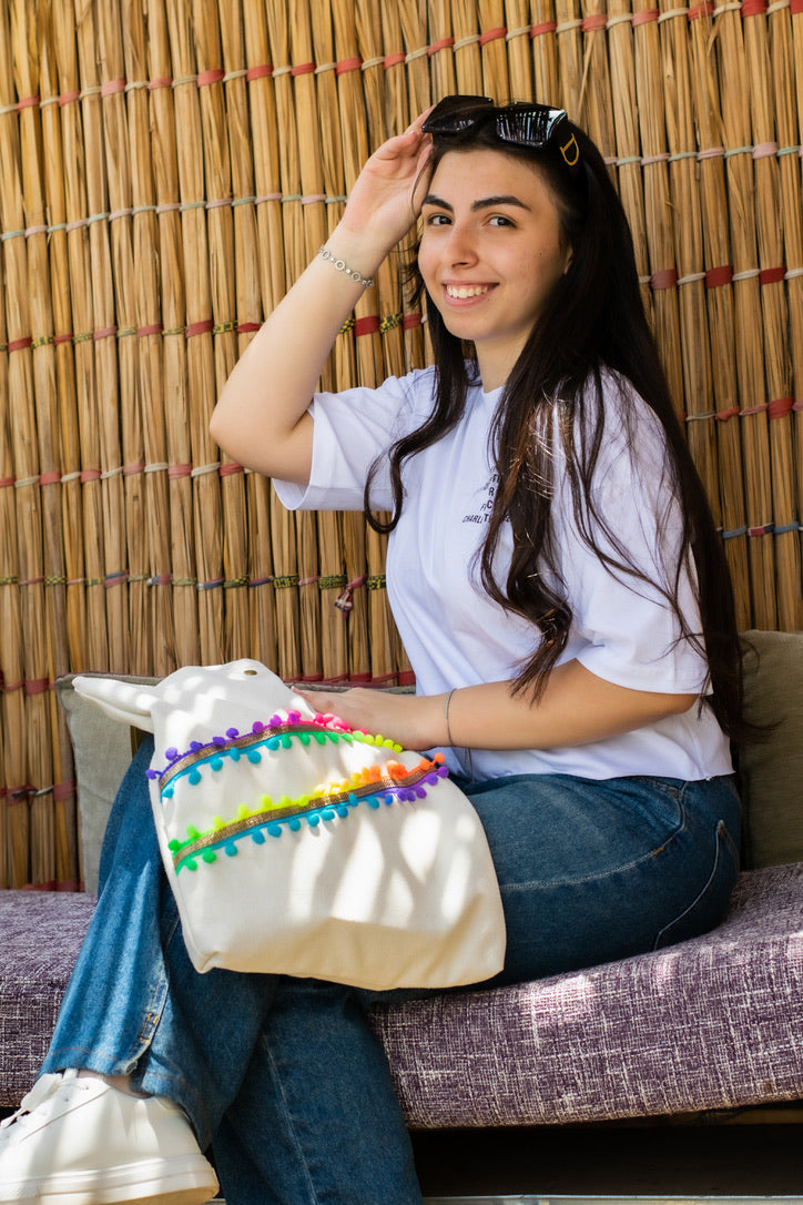Off-White Fabric Handbag