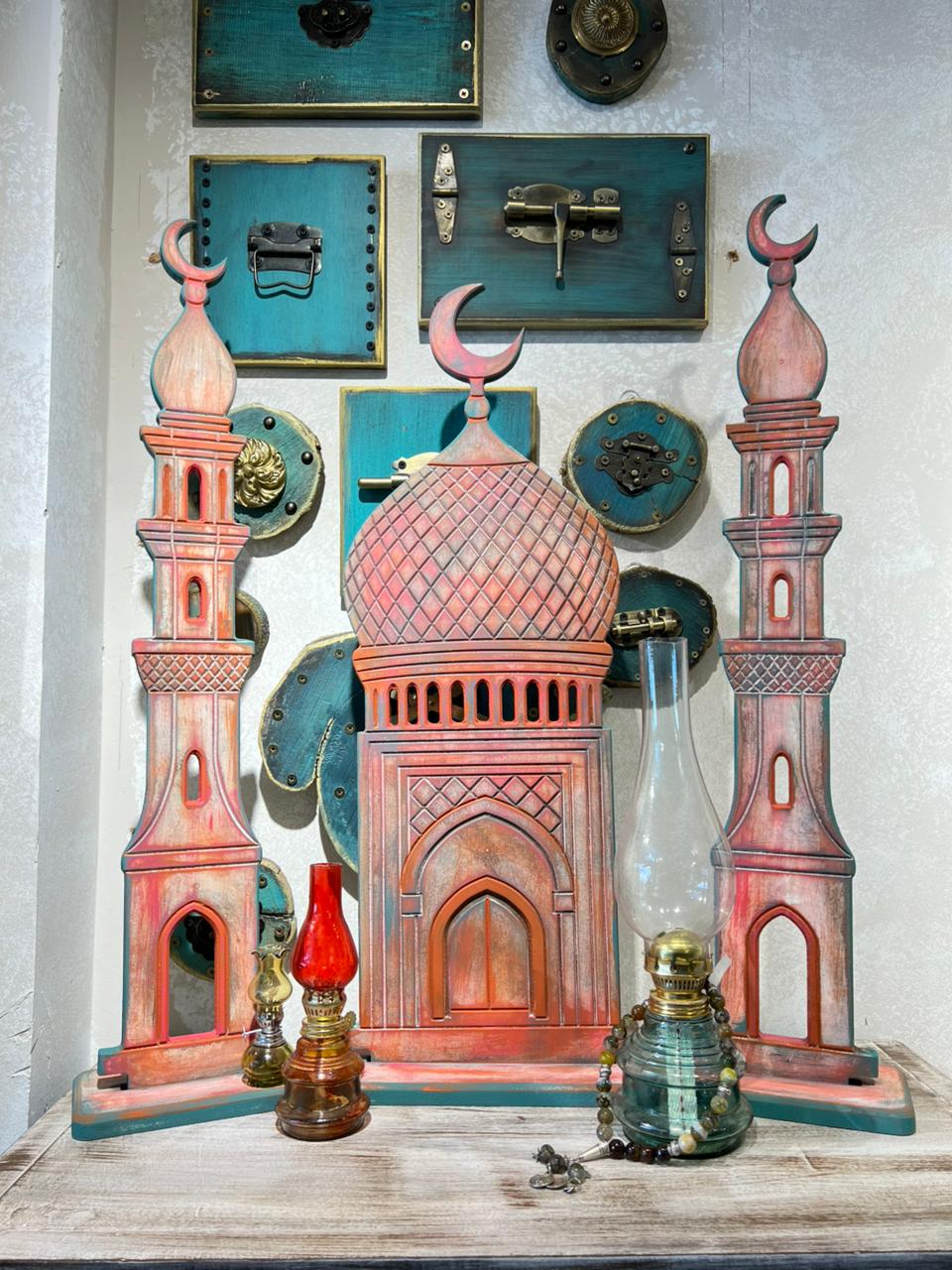 Noor Al Mihrab Set in pink | Handmade Ramadan Decore