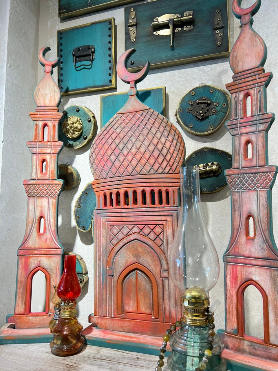 Noor Al Mihrab Set in pink | Handmade Ramadan Decore