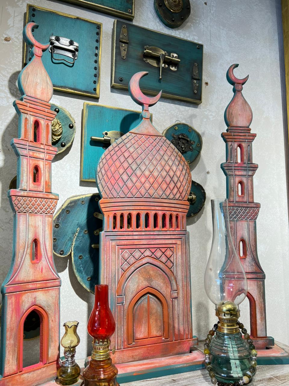 Noor Al Mihrab Set in pink | Handmade Ramadan Decore