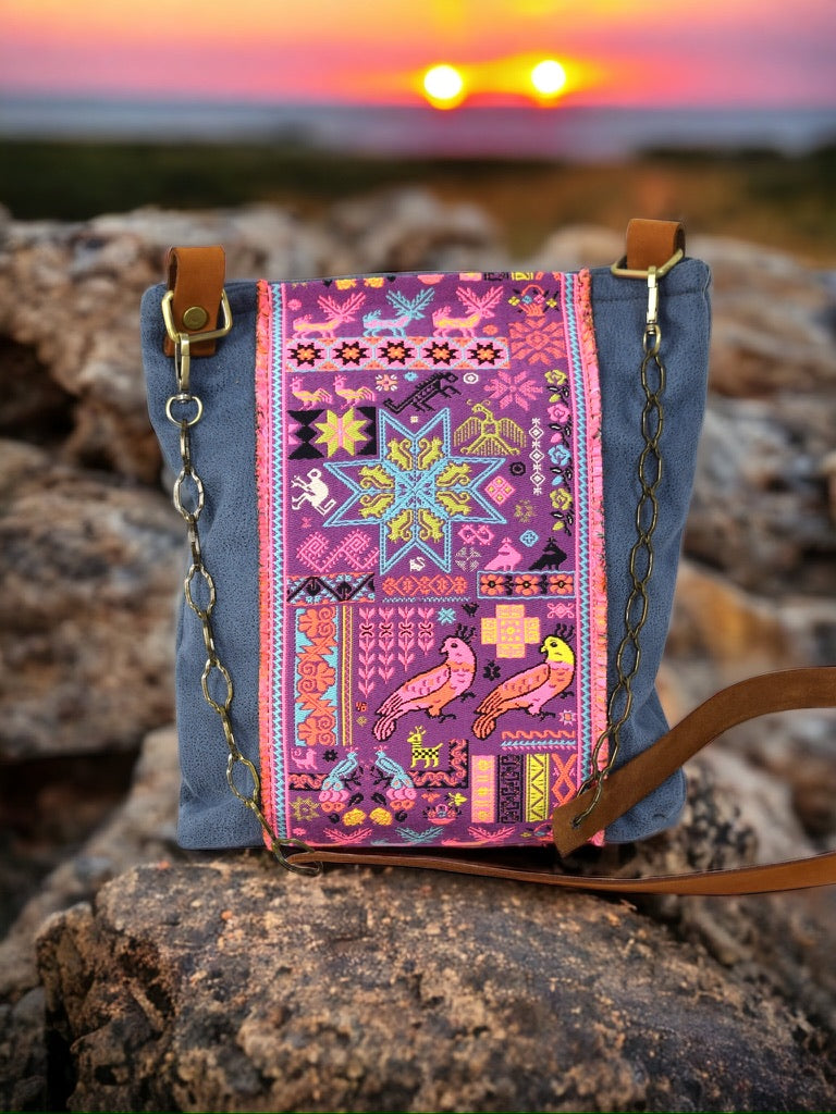 Blue Pattern Crossbody Bag