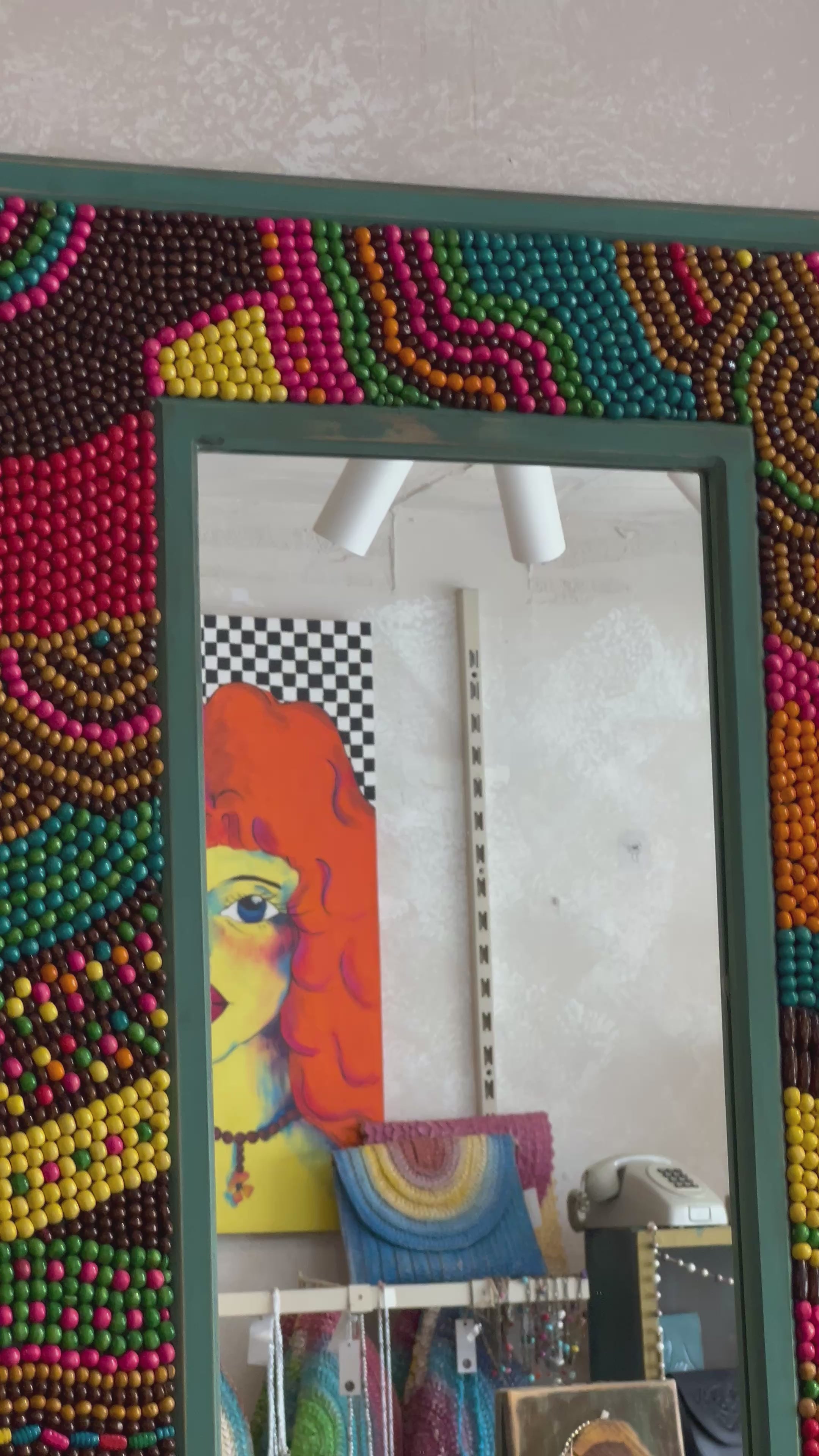Teal mosaic mirror - Large
